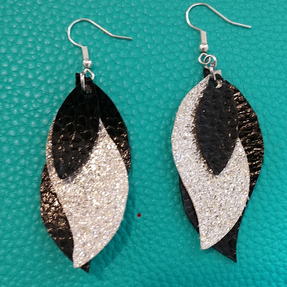 Faux leather earrings
